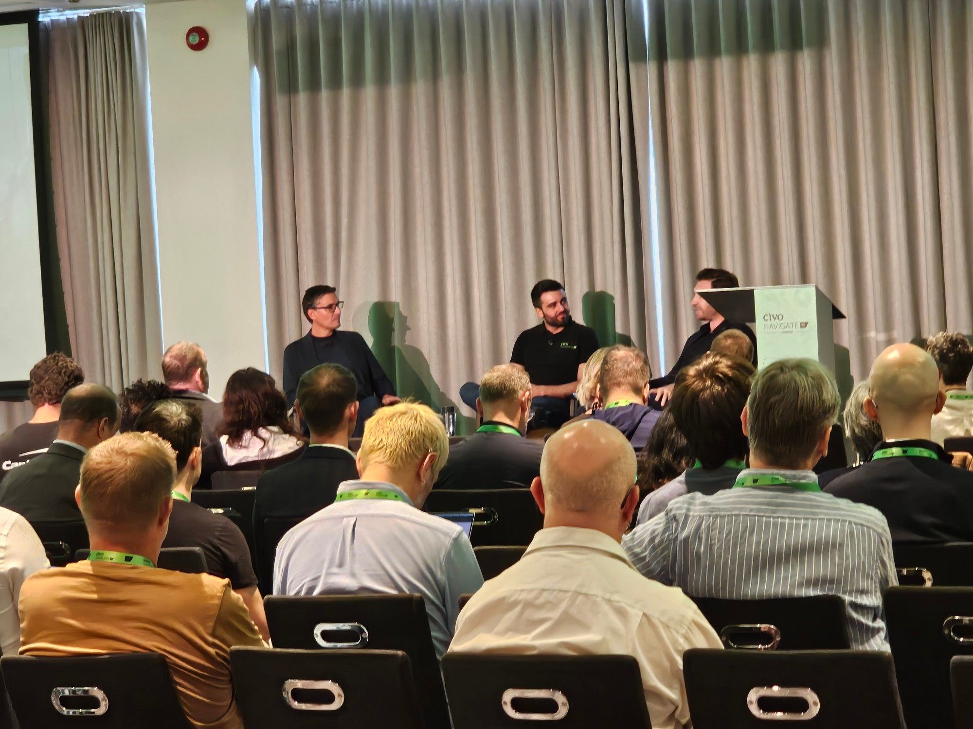 A fireside conversation on stage at Civo Navigate London
