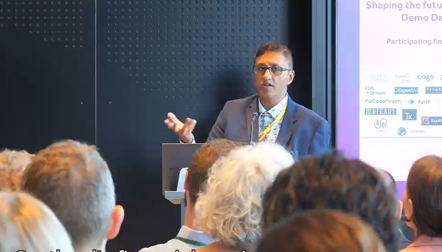 Nadeem Shakoor presenting at FinTech Scotland's Financial Regulation Innovation Lab (FRIL) Demo Day